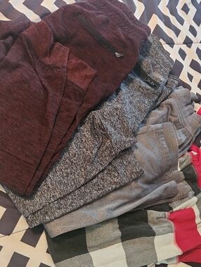 Casual Jogger Pants Bundle - Maroon & Gray Shades